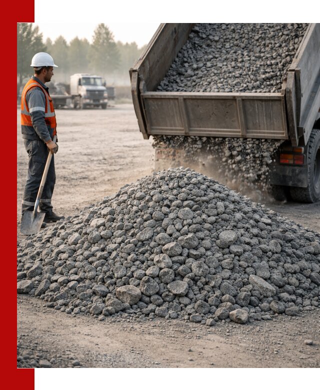 Гранитный щебень фракции 100–201 для строительства в Урае