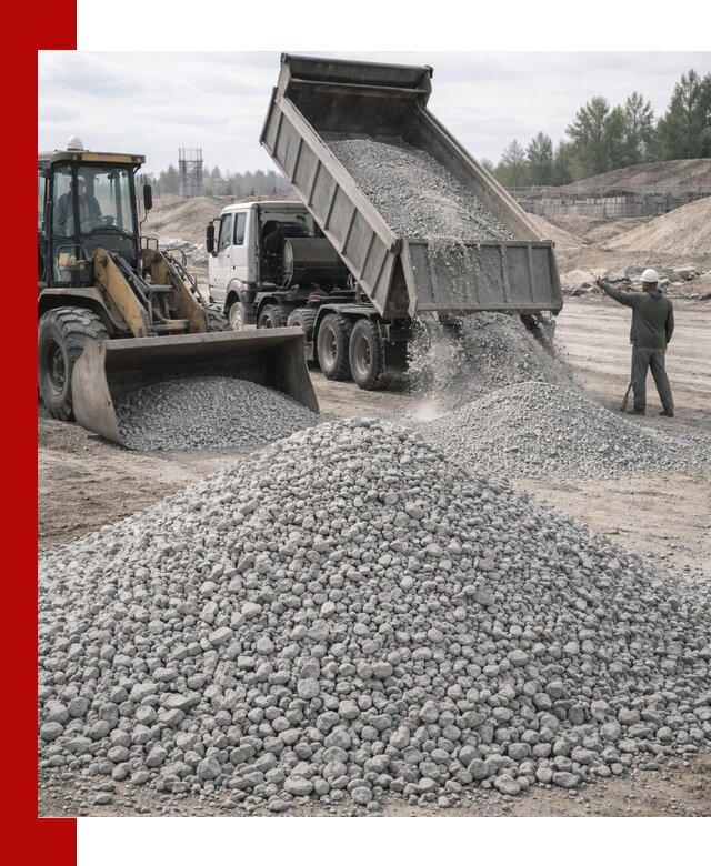 Доставка известнякового щебня фр. 5–20 в Урае