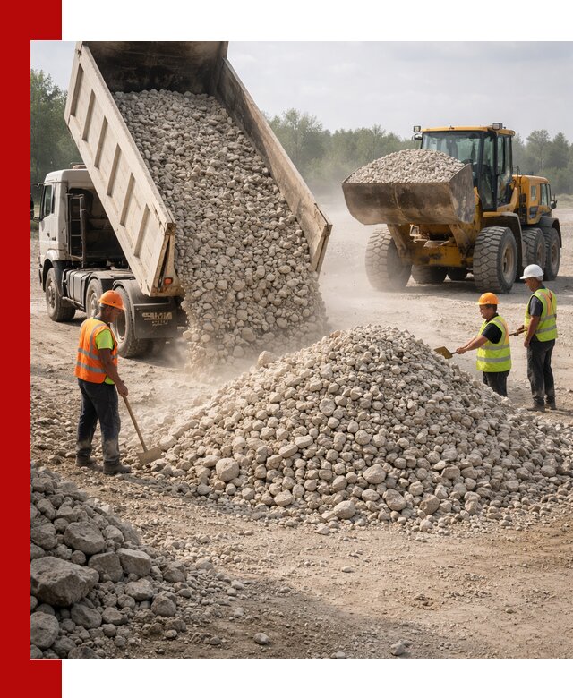 Доставка известнякового щебня фр. 40-70 в Урае