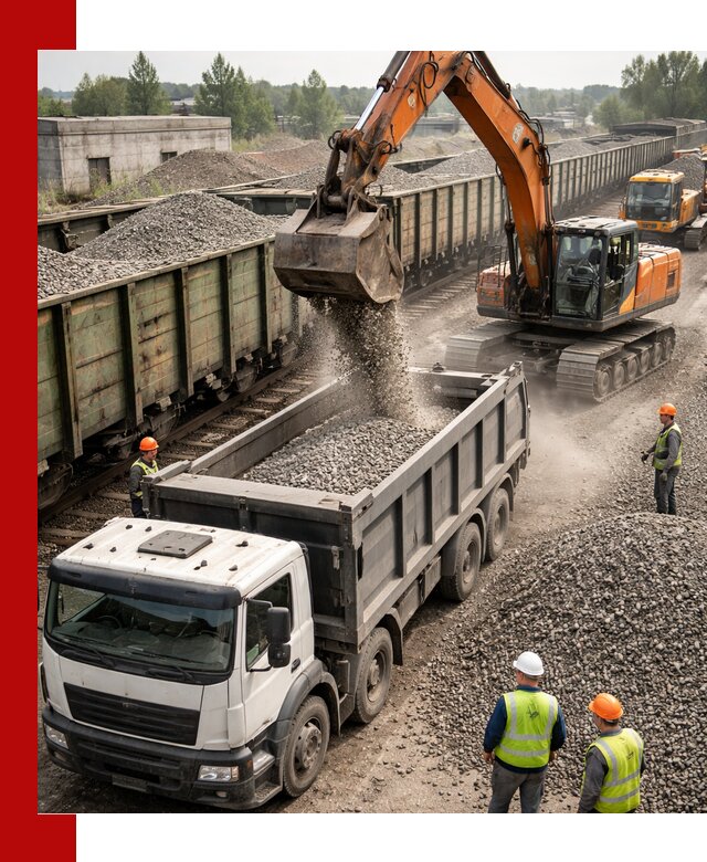 Железнодорожный щебень фракция 25–60 для поставок в Урае