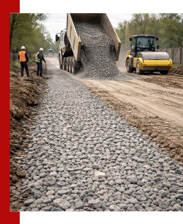 Доставка щебня для отсыпки дорог в Урае высокого качества