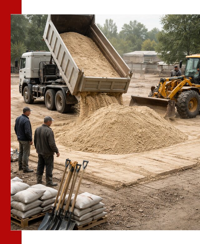 Доставка мытого песка в Урае с самосвалами по выгодной цене
