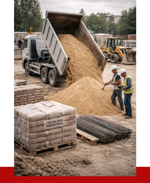 Песок для бетона в Урае от 2605 р. с доставкой, ПРОНЕРУДУрй