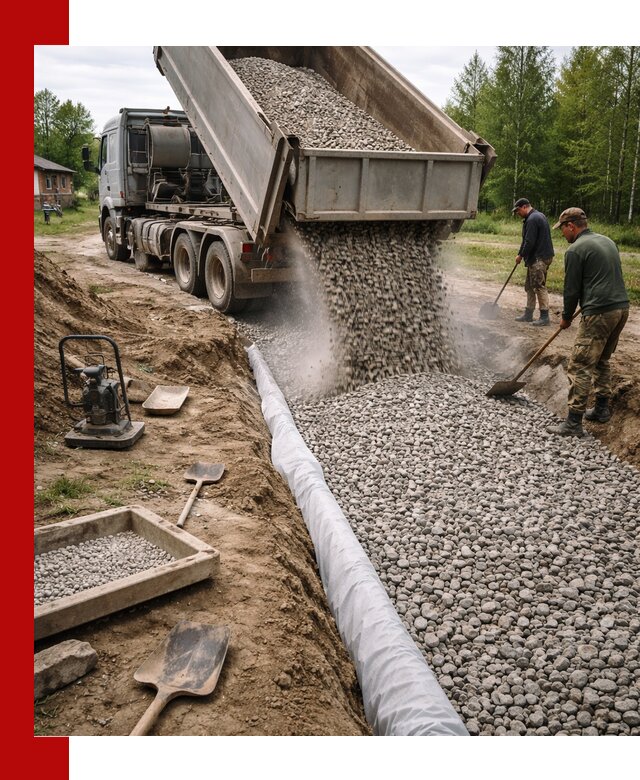 Гравий для дренажа с доставкой в Урае качественный и недорогой