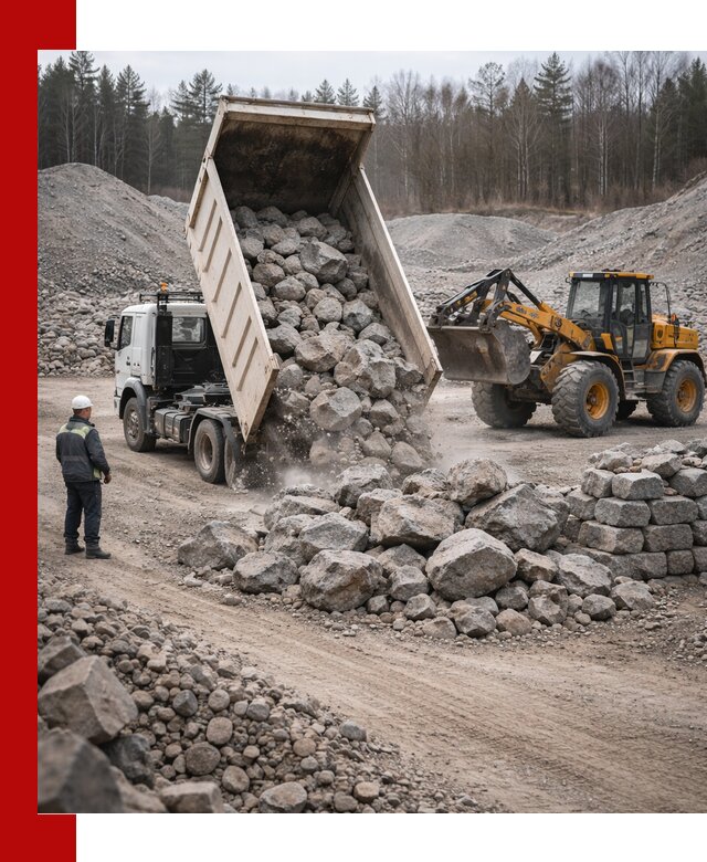 Доставка и продажа бутового гранитного камня в Урае