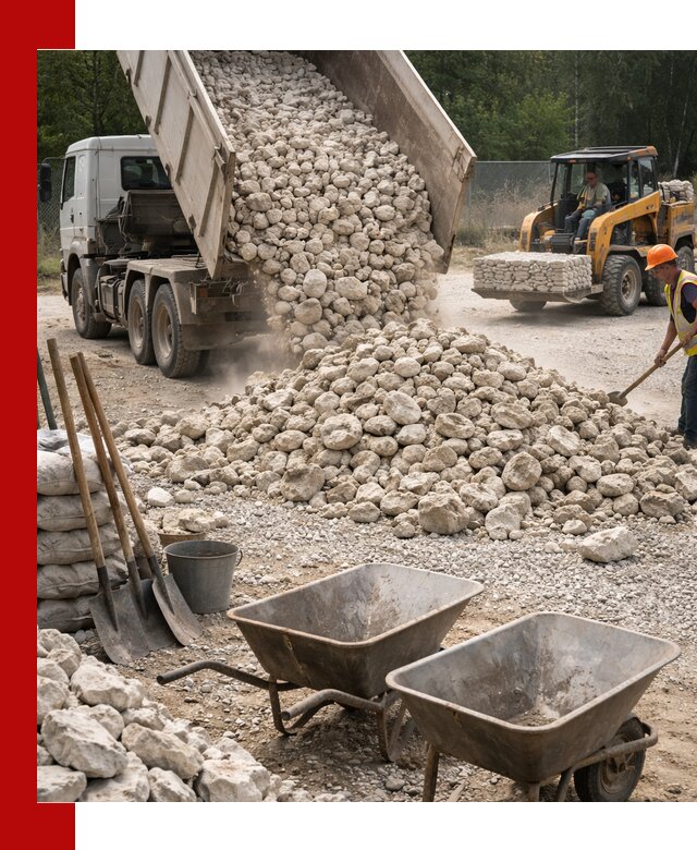 Доставка и продажа бутового известнякового камня в Урае