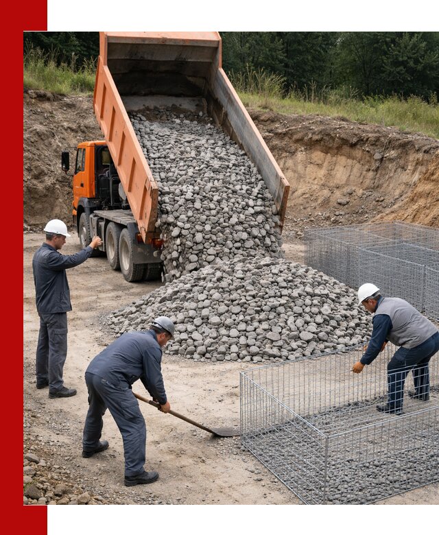 Камень для габионов с доставкой в Урае быстро и надёжно