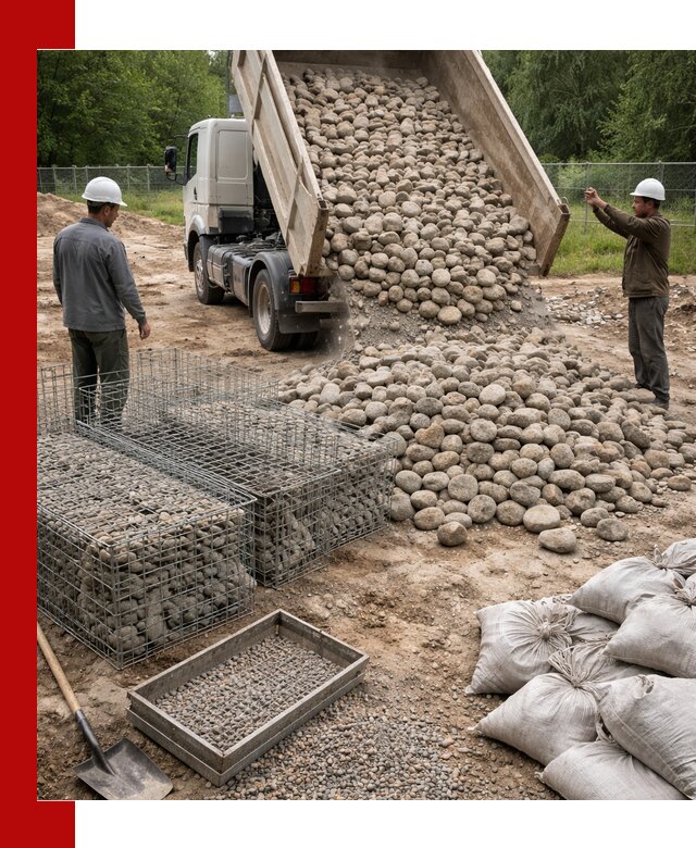 Камень для габионов фракция 70–151 в Урае