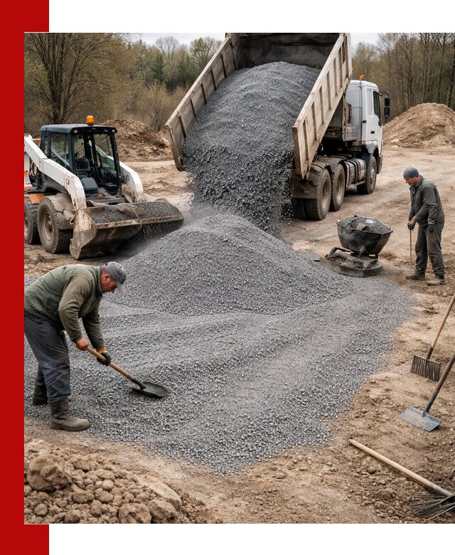 Отсев для подсыпки в Урае — доставка и подсыпка на участок