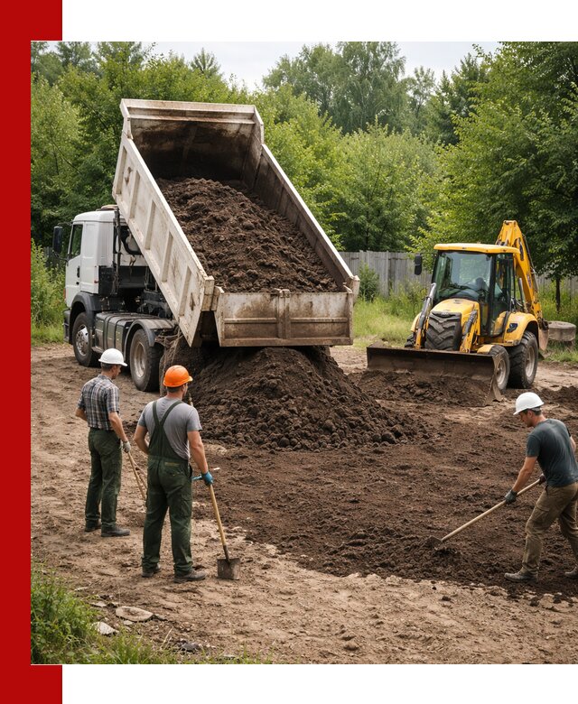 Доставка и укладка грунта для выравнивания участка в Урае