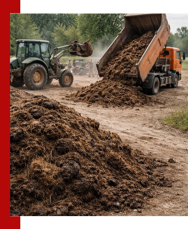 Доставка навоза самосвалами в Урае для сельхозпотребностей