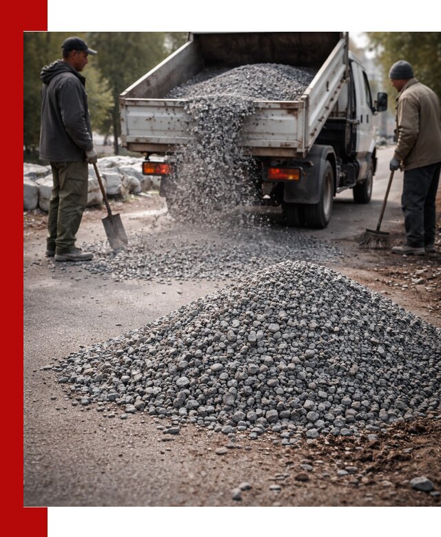 Гранитная крошка для посыпки дорог и тротуаров в Урае