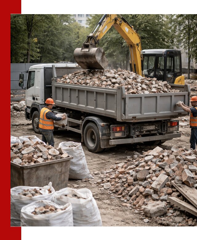 Вывоз строительного мусора в Урае с самосвалами и контейнерами
