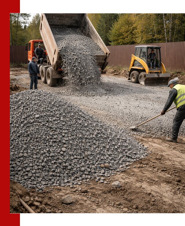 Отсыпка участка щебнем с доставкой и уплотнением в Урае